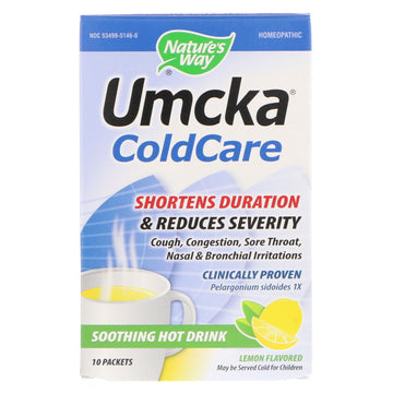 Nature's Way, Umcka, ColdCare, Soothing Hot Drink, Lemon Flavored, 10 Packets