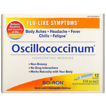 Boiron, Oscillococcinum, Flu-Like Symptoms, 12 Doses, 0.04 oz Each