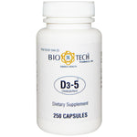 Bio Tech Pharmacal, D3-5 Cholecalciferol, 250 Capsules - The Supplement Shop