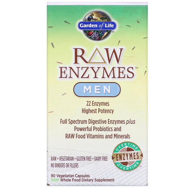 Garden of Life, RAW Enzymes, Men, 90 Vegetarian Capsules - The Supplement Shop