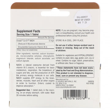 Source Naturals, NADH, CoEnzyme B-3, 5 mg, 30 Tablets