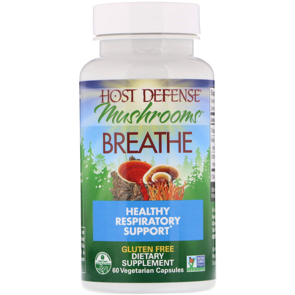 Fungi Perfecti, Mushrooms, Breathe, Healthy Respiratory Support, 60 Vegetarian Capsules - The Supplement Shop