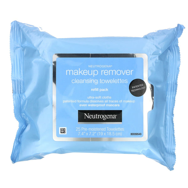 Neutrogena, Makeup Remover Cleansing Towelettes, 2 Packs, 25 Pre-Moistened Towelettes Each - The Supplement Shop