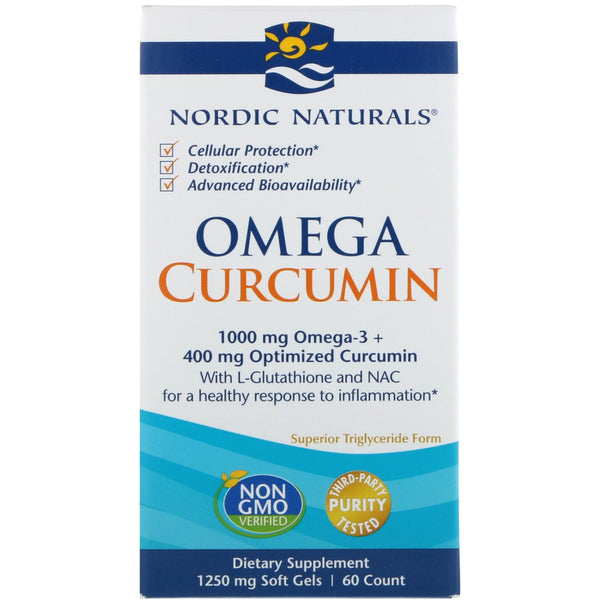 Nordic Naturals, Omega Curcumin, 1,250 mg, 60 Soft Gels - The Supplement Shop