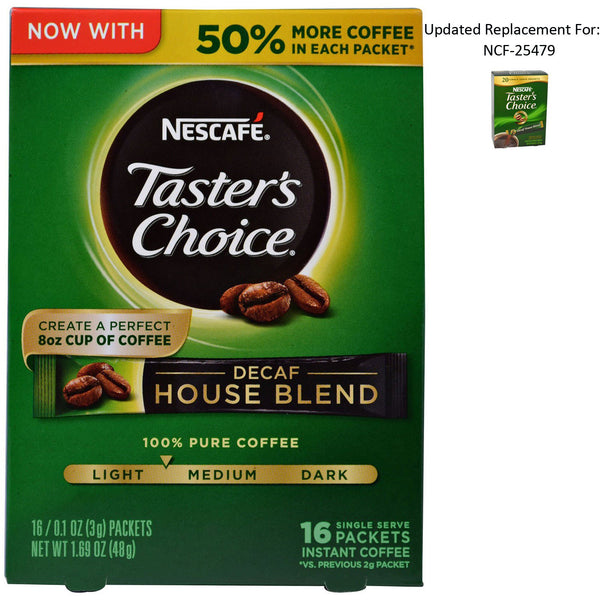 Nescafé, Taster's Choice, Instant Coffee, Decaf House Blend, 16 Single Serve Packets, 0.1 oz (3 g) Each - The Supplement Shop