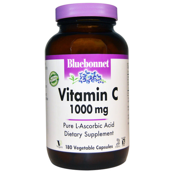 Bluebonnet Nutrition, Vitamin C, 1,000 mg, 180 Vegetable Capsules - The Supplement Shop