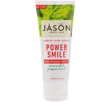 Jason Natural, Power Smile, Whitening Paste, Powerful Peppermint, 3 oz (85 g)