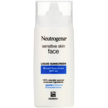 Neutrogena, Sensitive Skin, Face,  Liquid Sunscreen, SPF 50, 1.4 fl oz (40 ml)
