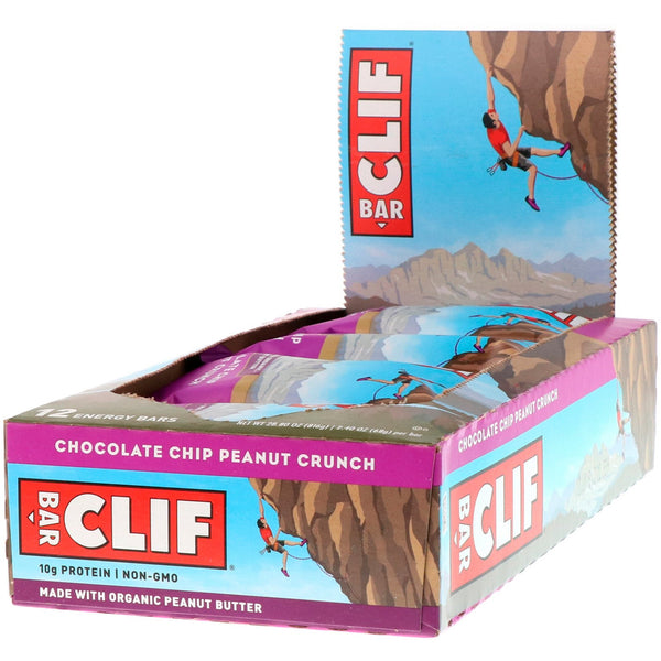 Clif Bar, Energy Bar, Chocolate Chip Peanut Crunch, 12 Bars, 2.40 oz (68 g) Each - The Supplement Shop