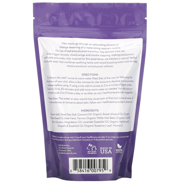 Pure Body Naturals, Recovery Ritual, Sitz Bath Salt, 10 oz (283 g) - The Supplement Shop