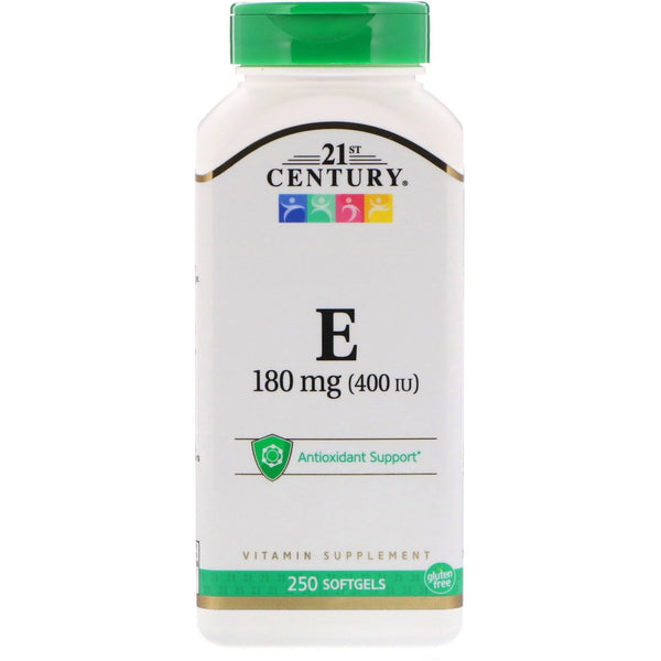 21st Century, Vitamin E, 180 mg (400 IU), 250 Softgels - The Supplement Shop