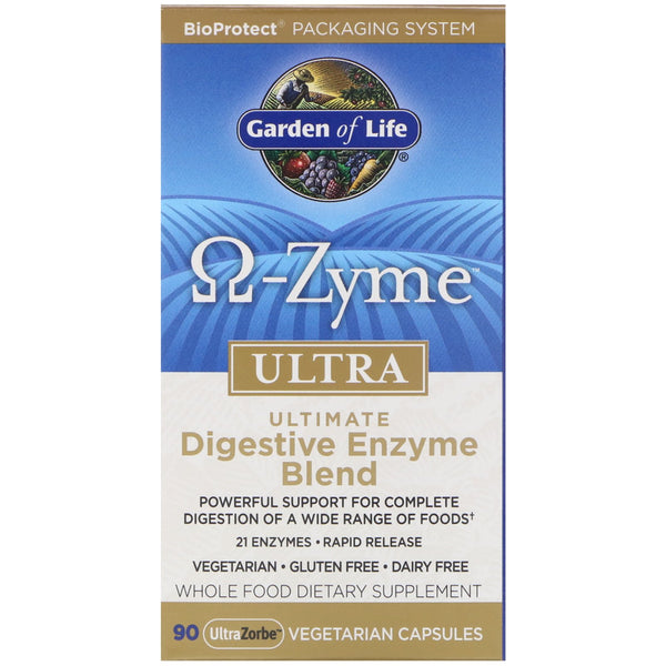 Garden of Life, O-Zyme Ultra, Ultimate Digestive Enzyme Blend, 90 UltraZorbe Vegetarian Capsules - The Supplement Shop