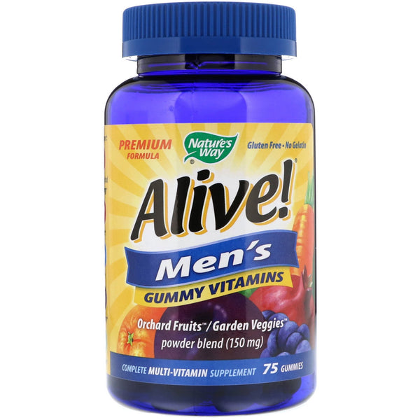 Nature's Way, Alive! Men's Gummy Vitamins, Fruit Flavors, 75 Gummies - The Supplement Shop