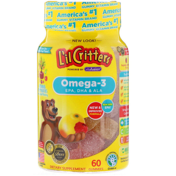 L'il Critters, Omega-3, Raspberry-Lemonade Flavors, 60 Gummies - The Supplement Shop