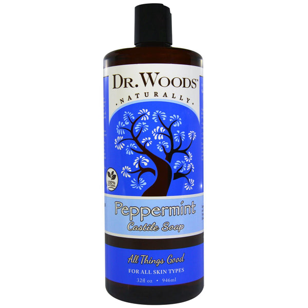 Dr. Woods, Peppermint Castile Soap, 32 fl oz (946 ml) - The Supplement Shop