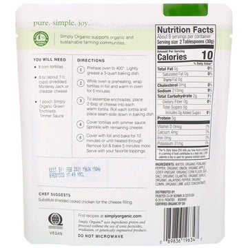 Simply Organic, Organic  Green Enchilada Simmer Sauce,  8 oz (227 g)