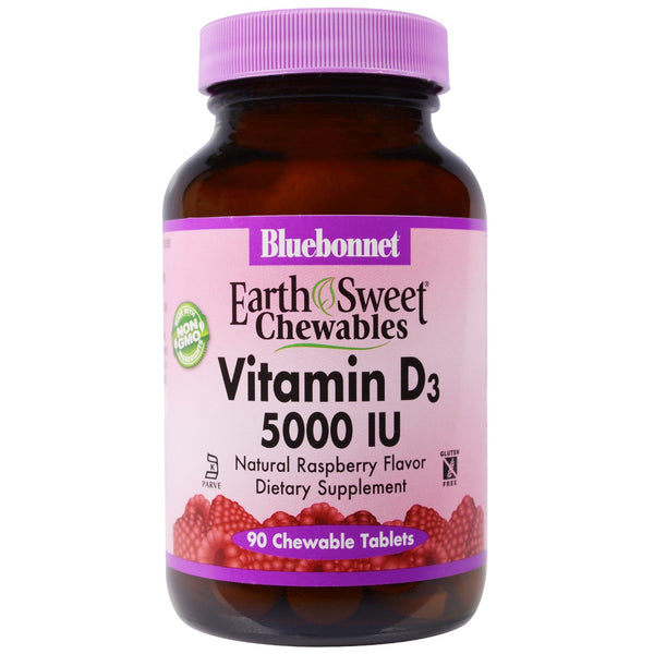 Bluebonnet Nutrition, Vitamin D3, 5,000 IU, 90 Chewable Tablets - The Supplement Shop