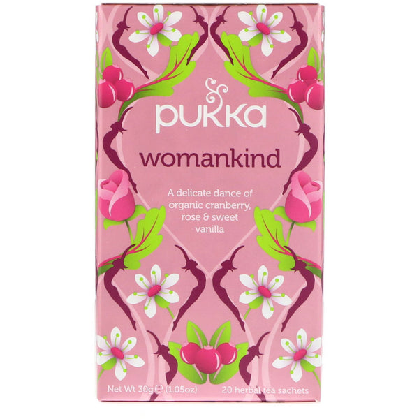 Pukka Herbs, Womankind, Caffeine Free, 20 Herbal Tea Sachets, 1.05 oz (30 g) - The Supplement Shop