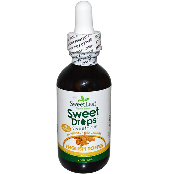 Wisdom Natural, Sweet Drops, Liquid Stevia Sweetener, English Toffee, 2 fl oz (60 ml) - The Supplement Shop