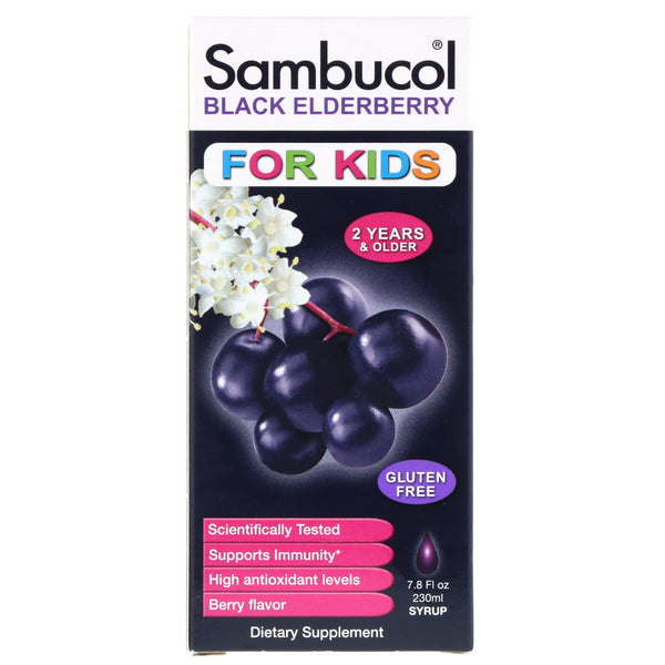 Sambucol, Black Elderberry Syrup, For Kids, Berry Flavor, 7.8 fl oz (230 ml) - The Supplement Shop