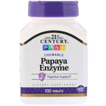 21st Century, Papaya Enzyme, 100 Chewable Tablets - The Supplement Shop