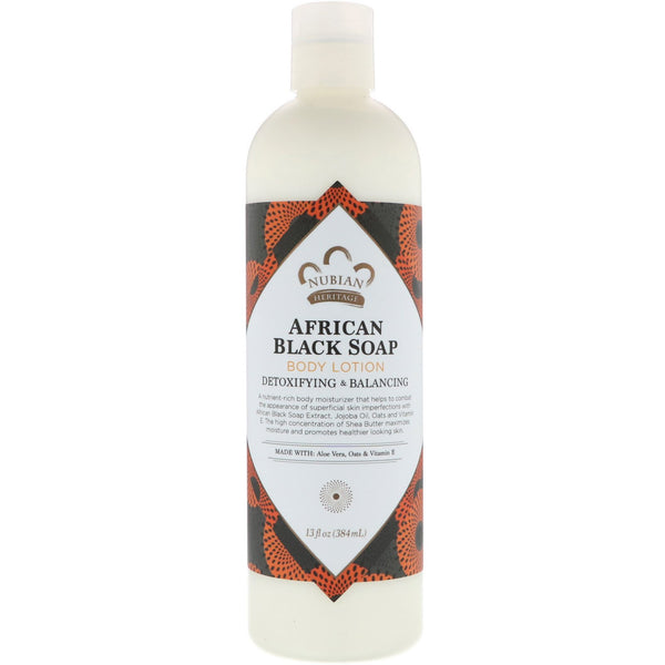 Nubian Heritage, Body Lotion, African Black Soap, 13 fl oz (384 ml) - The Supplement Shop