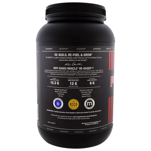 Kaged Muscle, Re-Kaged, Anabolic Protein Fuel, Orange Kream, 2.06 lbs (936 g) - The Supplement Shop