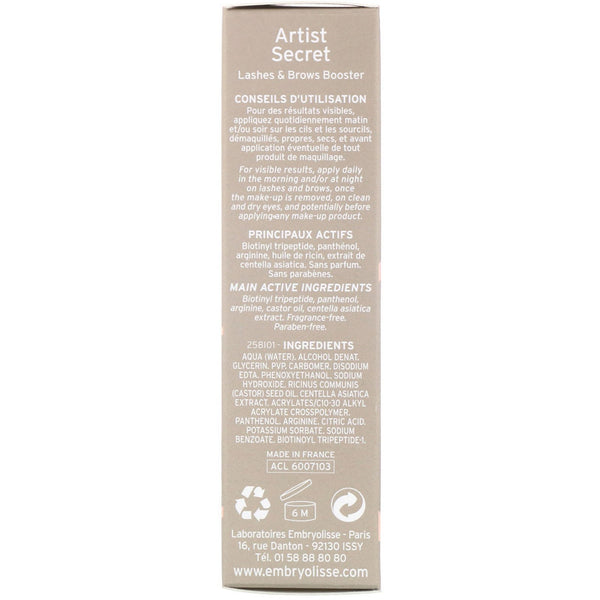 Embryolisse, Lashes & Brows Booster, 0.23 fl oz (6.5 ml) - The Supplement Shop