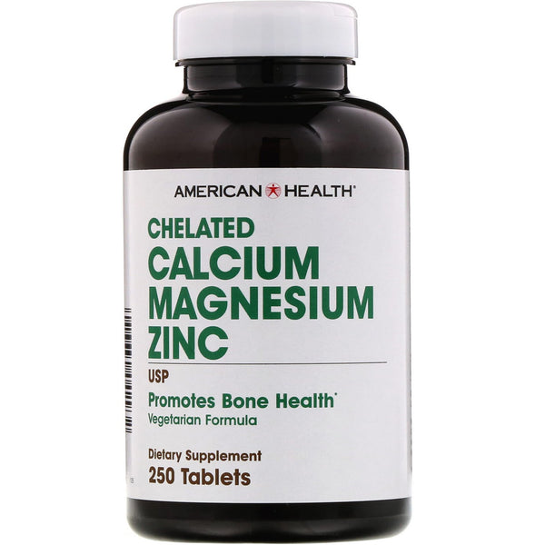 American Health, Chelated Calcium Magnesium Zinc, 250 Tablets - The Supplement Shop