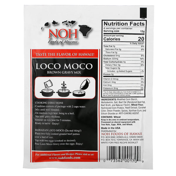 NOH Foods of Hawaii, Loco Moco Brown Gravy Mix, 1.7 oz (48 g) - The Supplement Shop