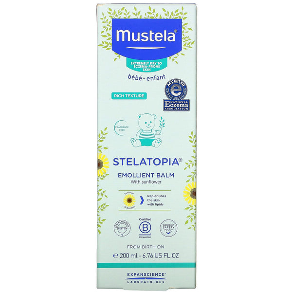 Mustela, Stelatopia, Emollient Balm with Sunflower, 6.76 fl oz (200 ml) - The Supplement Shop