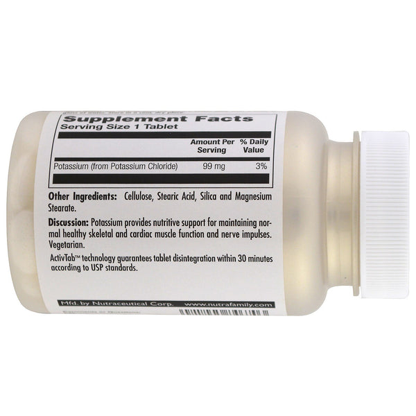 KAL, Potassium 99 Chloride, 99 mg, 100 Tablets - The Supplement Shop