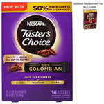 Nescafé, Taster's Choice, Instant Coffee, 100% Colombian, 16 Single Serve Packets, 0.1 oz (3 g) Each - The Supplement Shop