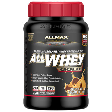 ALLMAX Nutrition, AllWhey Gold, 100% Whey Protein + Premium Whey Protein Isolate, Chocolate Peanut Butter, 2 lbs (907 g)