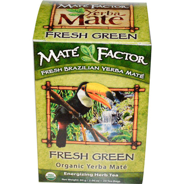 Mate Factor, Organic Yerba Mate, Fresh Green, 24 Tea Bags, 2.96 oz (84 g)