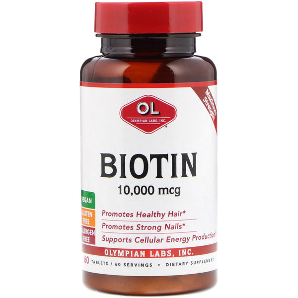 Olympian Labs, Biotin, 10,000 mcg, 60 Tablets - The Supplement Shop