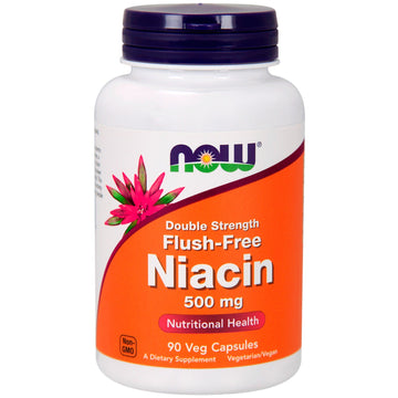 Now Foods, Flush-Free Niacin, Double Strength, 500 mg, 90 Veg Capsules