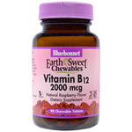 Bluebonnet Nutrition, EarthSweet Chewables, Vitamin B12, Natural Raspberry Flavor, 2,000 mcg, 90 Chewable Tablets - The Supplement Shop