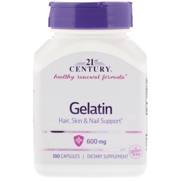 21st Century, Gelatin, 600 mg, 100 Capsules - The Supplement Shop