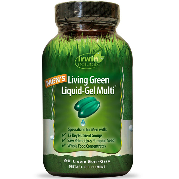 Irwin Naturals, Men's Living Green Liquid-Gel Multi, 90 Liquid Soft-Gels - The Supplement Shop