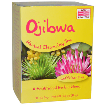 Now Foods, Real Tea, Ojibwa, Caffeine-Free, 24 Tea Bags, 1.5 oz (42 g)