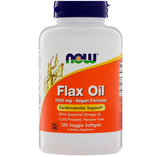 Now Foods, Flax Oil, 1,000 mg, 120 Veggie Softgels - The Supplement Shop