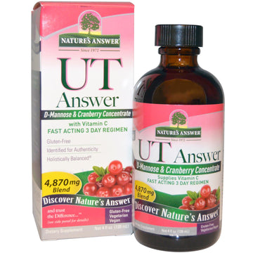 Nature's Answer, UT Answer, D-Mannose & Cranberry Concentrate, 4,870 mg, 4 fl oz (120 ml)