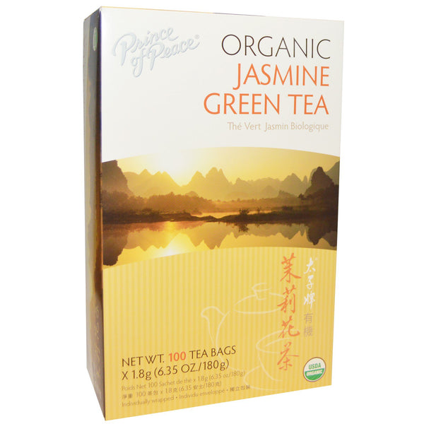 Prince of Peace, Organic, Jasmine Green Tea, 100 Tea Bags, 1.8 g Each - The Supplement Shop