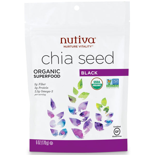 Nutiva, Organic Chia Seed, Black, 6 oz (170 g) - The Supplement Shop
