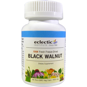 Eclectic Institute, Raw Fresh Freeze-Dried, Black Walnut, 400 mg, 90 Non-GMO Veg Caps
