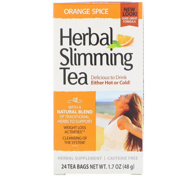 21st Century, Herbal Slimming Tea, Orange Spice, Caffeine Free, 24 Tea Bags, 1.7 oz (48 g) - The Supplement Shop
