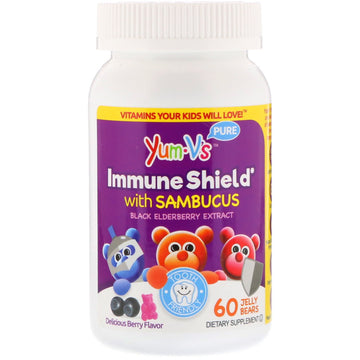 YumV's, Immune Shield with Sambucus, Delicious Berry Flavor, 60 Jelly Bears