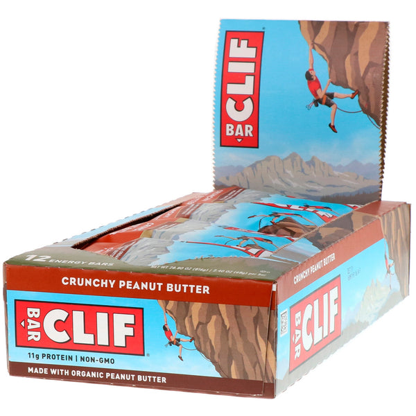 Clif Bar, Energy Bar, Crunchy Peanut Butter, 12 Bars, 2.40 oz (68 g) Each - The Supplement Shop