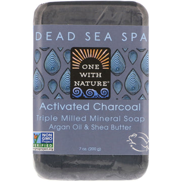 One with Nature, Triple Milled Mineral Soap Bar, Activated Charcoal, 7 oz (200 g)